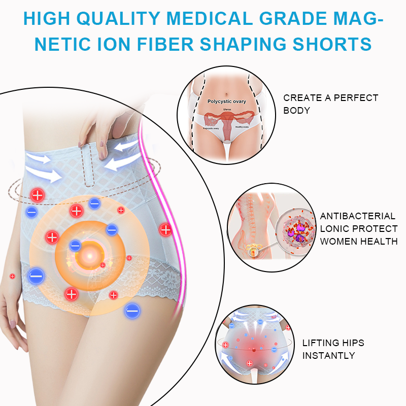Medical magnetic ion fiber self-heating shaping shorts